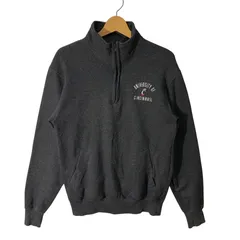 Champion チャンピオン カレッジ刺繍 ハーフジップ スウェット トレーナー プルオーバー 長袖 袖刺繍 Honduras製 Sサイズ グレー