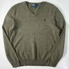 Polo ポロ ラルフローレン 刺繍 ラムウール メランジ Vネック ニット