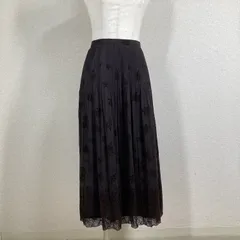 【DELICE】スカート 東京スタイル　茶　L　フレア　レース　プリーツ　花柄　刺繍　エンブロイダリー ロング　ウエストゴム　日本製 Y2K