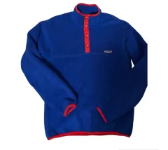 90s patagonia パタゴニア Synchilla（シンチラ） スナップ-T ブルー/レッド USA