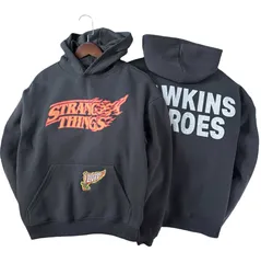 公式 「 ストレンジャーシングス 」 Netflex パーカー フーディ 刺繍 男女兼用 裏起毛 両面プリント　S--2XL