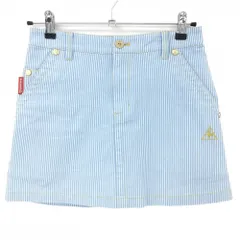 ルコックゴルフ スカート ライトブルー×白 ストライプ レディース 7 ゴルフウェア le coq sportif