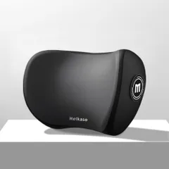 Meikaso ネックパッド 首クッション ネックピロード ヘッドレスト 頸椎サポート 低反発 メモリーコットン 通気設計 SGS認証/100D高密度 アップグレード ハイエンド 取り付け簡単 調節可能 洗濯可 長時間運転 車用品  (アップグレードブラック)