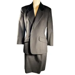 【管2512-229】Burberrys’ バーバリーズ ウール レディース スーツ セットアップ ジャケット＋スカート レディース 11AR ブラック 黒 中古