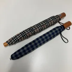 チェック柄　折りたたみ雨傘2本セット