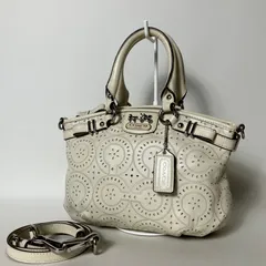 2512-13｜美品｜コーチ オプアート 2WAYハンドバッグ レザー ホワイト