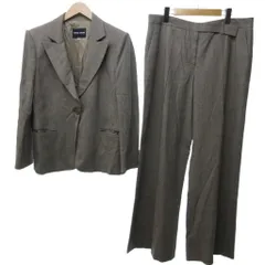 ジョルジオアルマーニ GIORGIO ARMANI ベージュ チェック パンツスーツ ジャケット スラックス ベージュ 大きいサイズ 48 約XL IBO73