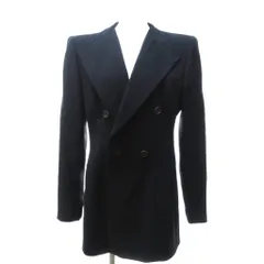 ジョルジオアルマーニ GIORGIO ARMANI 美品 テーラードジャケット ブレザー 長袖 ダブル 黒 ブラック 42 約M 大きいサイズ IBO81