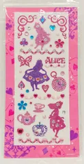 ディズニーストア ステッカー/ピンク ふしぎの国のアリス アリス(ラメ)