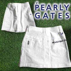 美品 パーリーゲイツ ストレッチスカート 白 バンダナ付き ニコちゃん