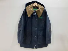 BARBOUR バブアー GANNI オイルハーフ オイルジャケット ワックスジャケット フルジップハーフコート ネイビー UK10 秋冬