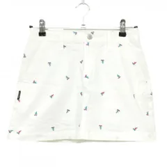 【美品】ジャックバニー スカート 白×ピンク 総柄 内側インナーパンツ レディース 0(S) ゴルフウェア Jack Bunny