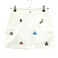 ジャックバニー スカート 白×マルチカラー 複数ワッペン 内側インナーパンツ  レディース 0(S) ゴルフウェア Jack Bunny