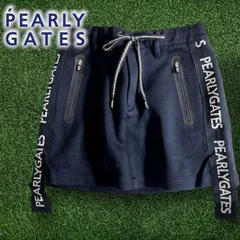 PEARLY GATES パーリーゲイツ ゴルフ 軽量 保温 テックフリース サイドロゴテープ ストレッチ ミニスカート ゴルフウェア レディース 055-2234996 定価3万 ネイビーブラック  ▲034▼50728w14