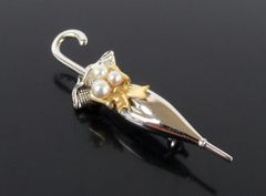希少✨MIKIMOTO ミキモト アコヤパール ブローチ 傘 アンブレラ K18