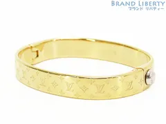 美品】ルイヴィトン LOUIS VUITTON カフ ナノグラム バングル