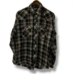 Vintage USA製 70s 80s   Wrangler ラングラー 長袖シャツ 秋 格子 チェック アメリカ製 古着 Plus-No.274