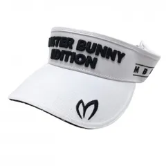 【新品】マスターバニー サンバイザー 白×黒 コットン100％ 立体ロゴ FR   ゴルフウェア MASTER BUNNY EDITION