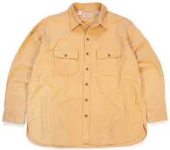 70s L.L.Bean 筆記体タグ 無地 コットン シャモアクロスシャツ 薄オレンジ 18★ビンテージ アウトドア キャンプ ビッグサイズ