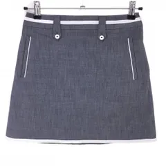 【美品】アディダス スカート 杢グレー×白 ウエストライン  レディース S/P ゴルフウェア adidas