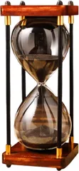 merrytime 砂時計 大型 高さ23cm 30分計測 木製フレーム ヴィンテージ調 ガラス製タイマー 大型インテリア アンティークデザイン サンドタイマー 北欧 韓国風 (ブラック)