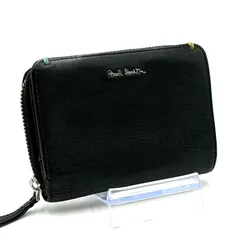 ポール・スミス Paul Smith 二つ折り財布 コンパクト財布 お札入れ ラウンドファスナー シルバー金具 メンズ ブラック レザー