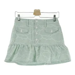 サイズ：0 JACK BUNNY ジャックバニー  裾フレア インナー付きスカート ストライプ 雲柄 グリーン系 [240101588827] ゴルフウェア レディース ストスト