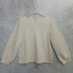 a.v.v アー・ヴェ・ヴェ レディース レーススリーブ カットソー 長袖 ホワイト Sサイズ〇□