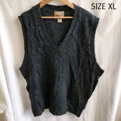 【XL】海外古着　woolrich 混色　ゆったりめ　ベスト　灰色　茶色