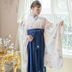 【HAKAST29-C1】袴一体型オールインワン着物ワンピース　（八重桜プリエ×紺袴[C1]）　キャサリンコテージ TAK