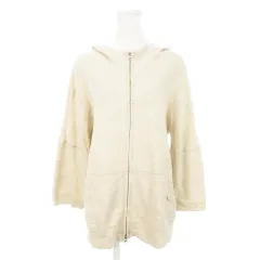 コムサイズム COMME CA ISM ジャケット パーカー スウェット ダブルジップ 長袖 コットン ストレッチ ステッチ F ベージュ /MN1