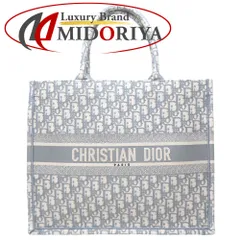 Christian Dior クリスチャンディオール ブックトート ラージ オブリーク M1286ZRIW トートバッグ キャンバス グレー レディース/352723【中古】