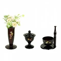 仏具・花4点セット  ブラック 340-005