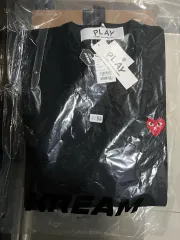 新品/XL コム・デ・ギャルソン レッド ハート 半袖 Tシャツ ブラック