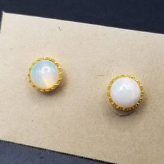 値下げ☆極美品K18イエローゴールド ファイアーオパール ピアス0.8ct 