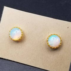 値下げ☆極美品K18イエローゴールド ファイアーオパール ピアス0.8ct 