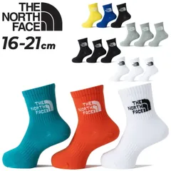 ノースフェイス キッズ クルー丈 靴下 3足組 THE NORTH FACE TNF ジャカード ロゴ 3P クルー 子ども用 16-21cm 3足パック くつした ロゴ クルーソックス 消臭 ブランド 白 黒 カラーソックス こども くつ下 服 男の子 女の
