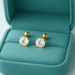 021P【シンプル／男女兼用】ねじ式 一粒 ダイヤ風ピアス 6mm｜S925 K18コーティング プラチナコーティング ｜金属アレルギー対応 ペアアクセ ペアピアス お揃い お返しプレゼント ゴールド シルバー