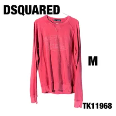 DSQUARED イタリア製 トレーナー 長袖 M レッド クルーネック スウェット ビッグプリント  古着 TK11968