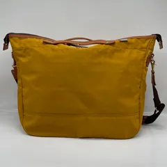 BN7322□Harvest Label ハーヴェストレーベル 2WAY ショルダーバッグ イエロー系 ナイロン×レザー 大容量