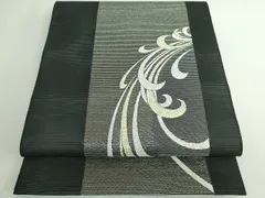 洒落袋帯　黒系　全通柄　長嶋成織物　証紙あり 洒落袋帯 黒系 全通柄 長嶋成織物 証紙あり 洒落袋帯 黒系 全通柄 長嶋