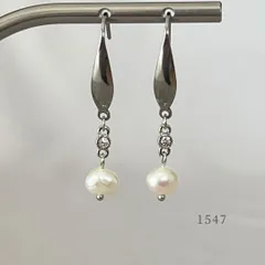 バロック淡水パール＆クリスタル　ピアス　・・✽・・　〈サージカルステンレス　フック　真珠〉