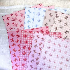 50枚【新作】ランダムリボンのデザインペーパーセット A4