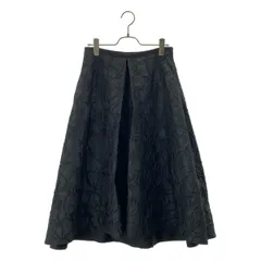 【美品】  ADORE / アドーア | シルク混 フラワー フレアスカート | 36 | ブラック | レディース