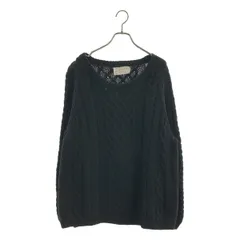 INVERALLAN / インバーアラン | ウール クルーネック ケーブル アランニット セーター | ブラック | メンズ