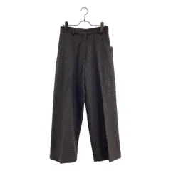 【美品】  Studio Nicholson / スタジオニコルソン | MOON社製ウール 千鳥格子 ワイド スラックス パンツ | 0 | グレー | レディース