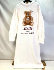 01w-3291 〇  ジェラートピケ gelato pique レディース Steiff パウダージャガードワンピース F フリーサイズ【中古品】