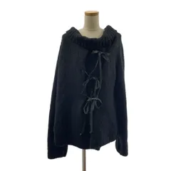 ANN DEMEULEMEESTER / アンドゥムルメステール | 本人期  テープレザー オーバーサイズニット | 38 | ブラック | レディース