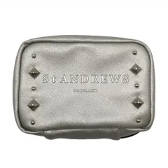 【美品】セントアンドリュース ボールポーチ シルバー系 スタッズ カラビナ付 小物入れ ゴルフ St ANDREWSのサムネイル