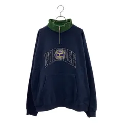 HUF / ハフ | ロゴ刺しゅう ハーフジップスウェット | L | ネイビー | メンズ